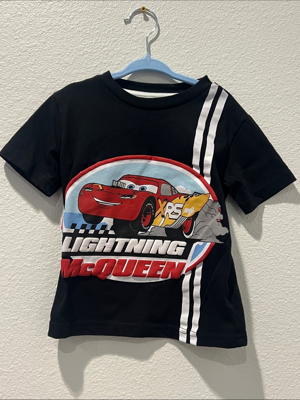 Disney Black Lightning McQueen Graphic Tee with Red & White Accents